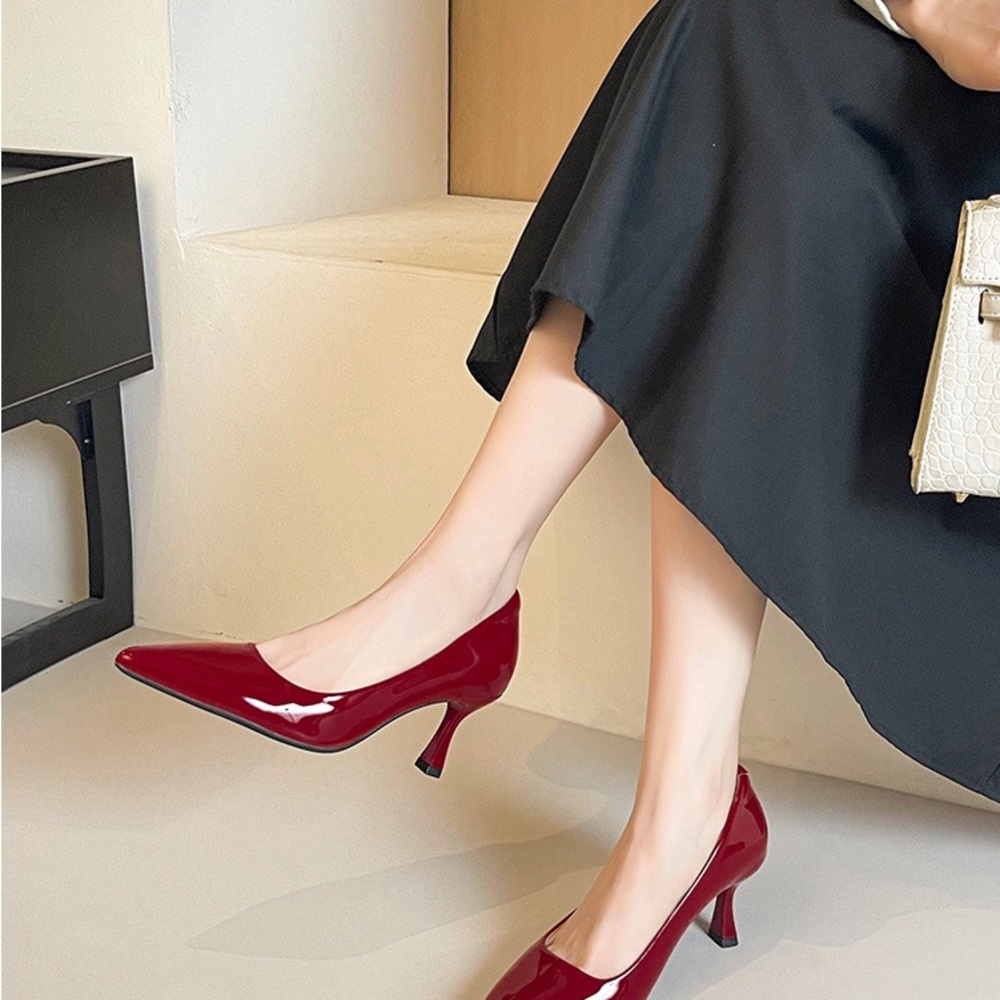 Chic Red Patent Leather Heels